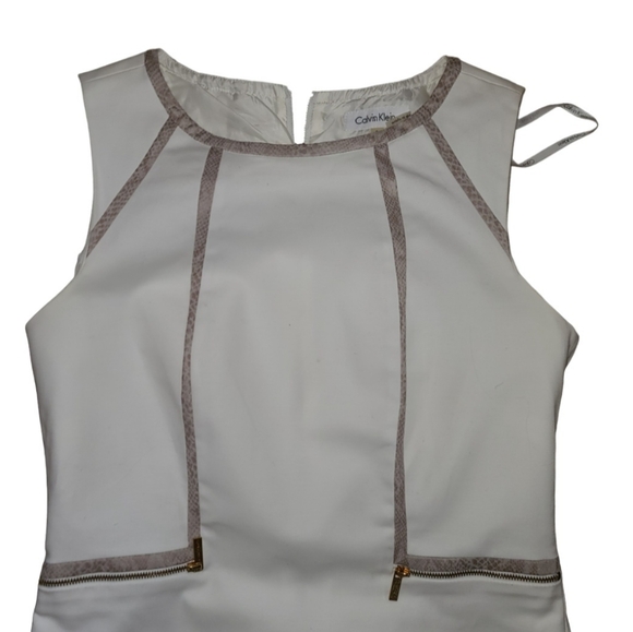 Calvin Klein Shift Dress Size 8 White Ivory - Picture 3 of 11